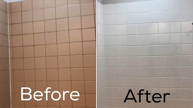 Bathroom Tile Resurfacing Before and After