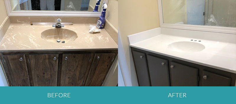Bathroom Countertop Refinishing Before and After